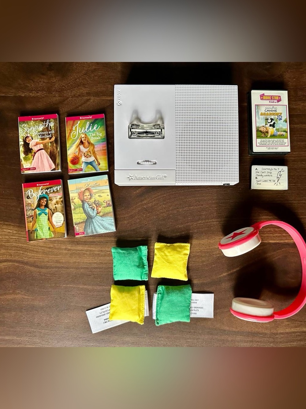 American Girl Bundle includes Xbox, Headphones, Blockbuster, Julie Accessories